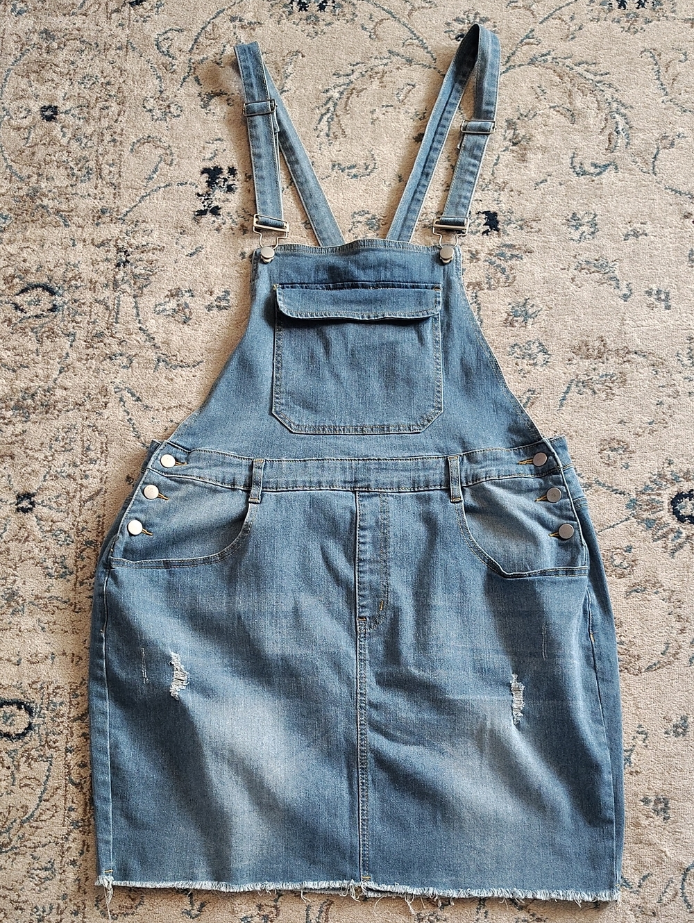 Light Blue Denim Overall Skirt